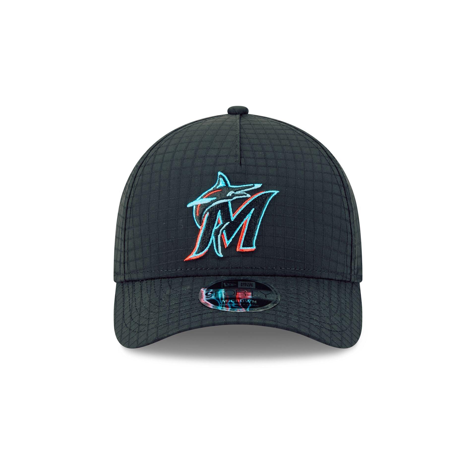Miami Marlins Ripstop 9FORTY M-Crown A-Frame Snapback Hat Male Product Image