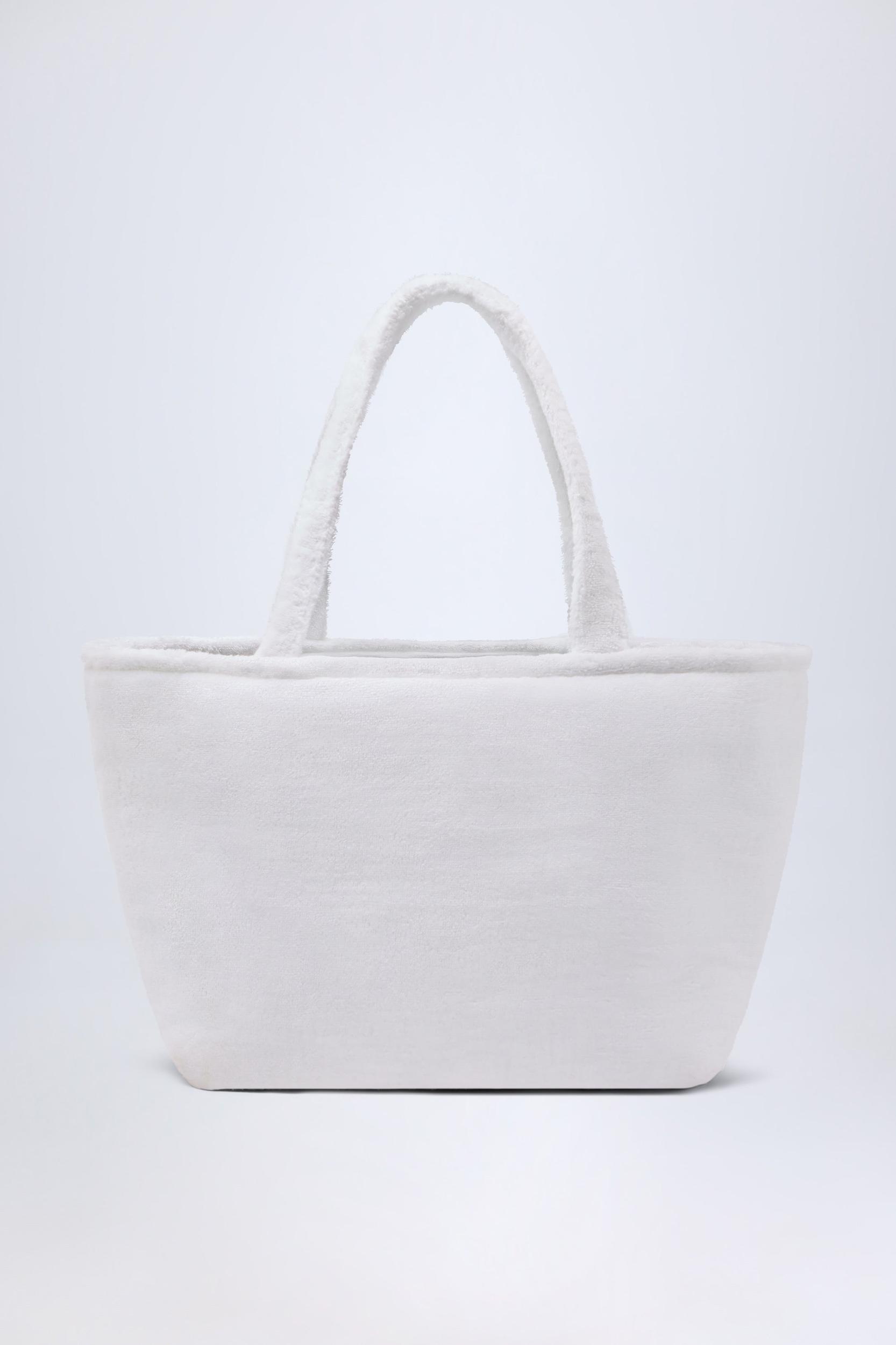 Towelling Tote Bag in White Product Image