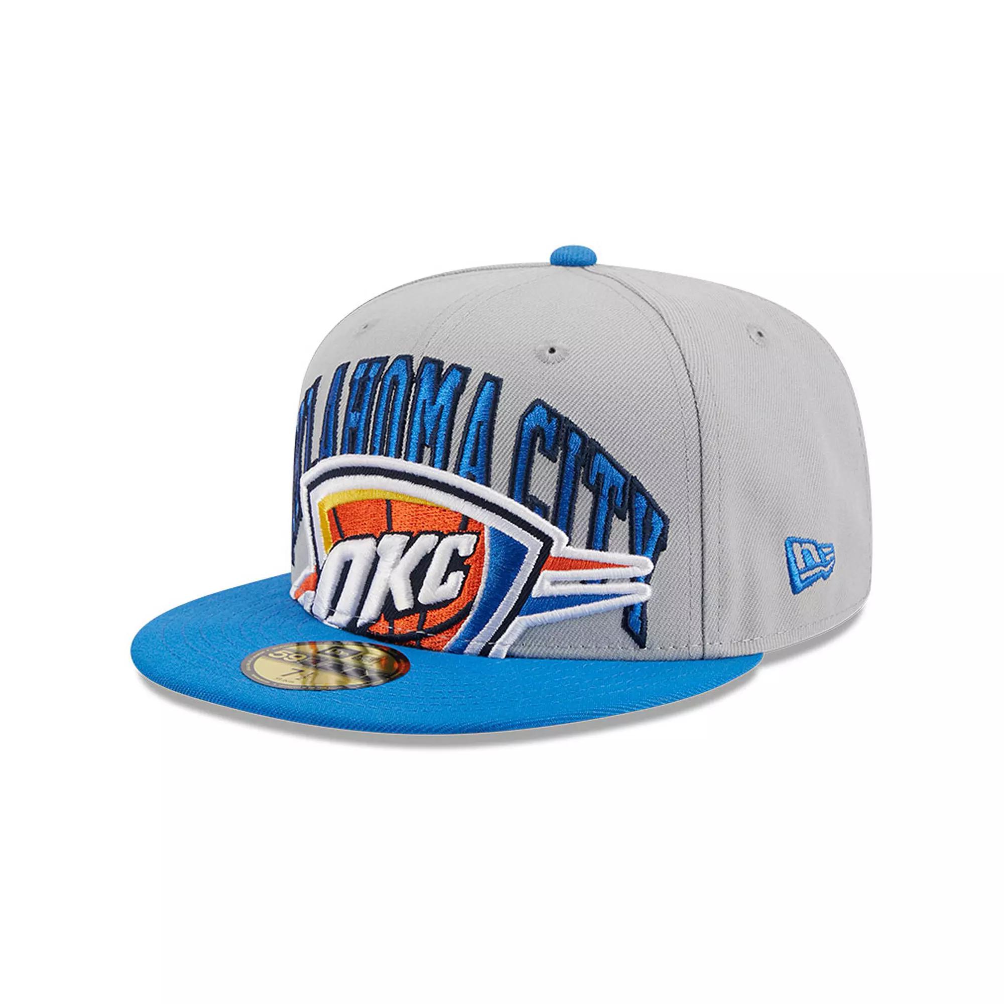 Men's New Era Gray/Blue Oklahoma City Thunder Tip-Off Two-Tone 59FIFTY Fitted Hat, Size: 7 1/8, Grey Product Image