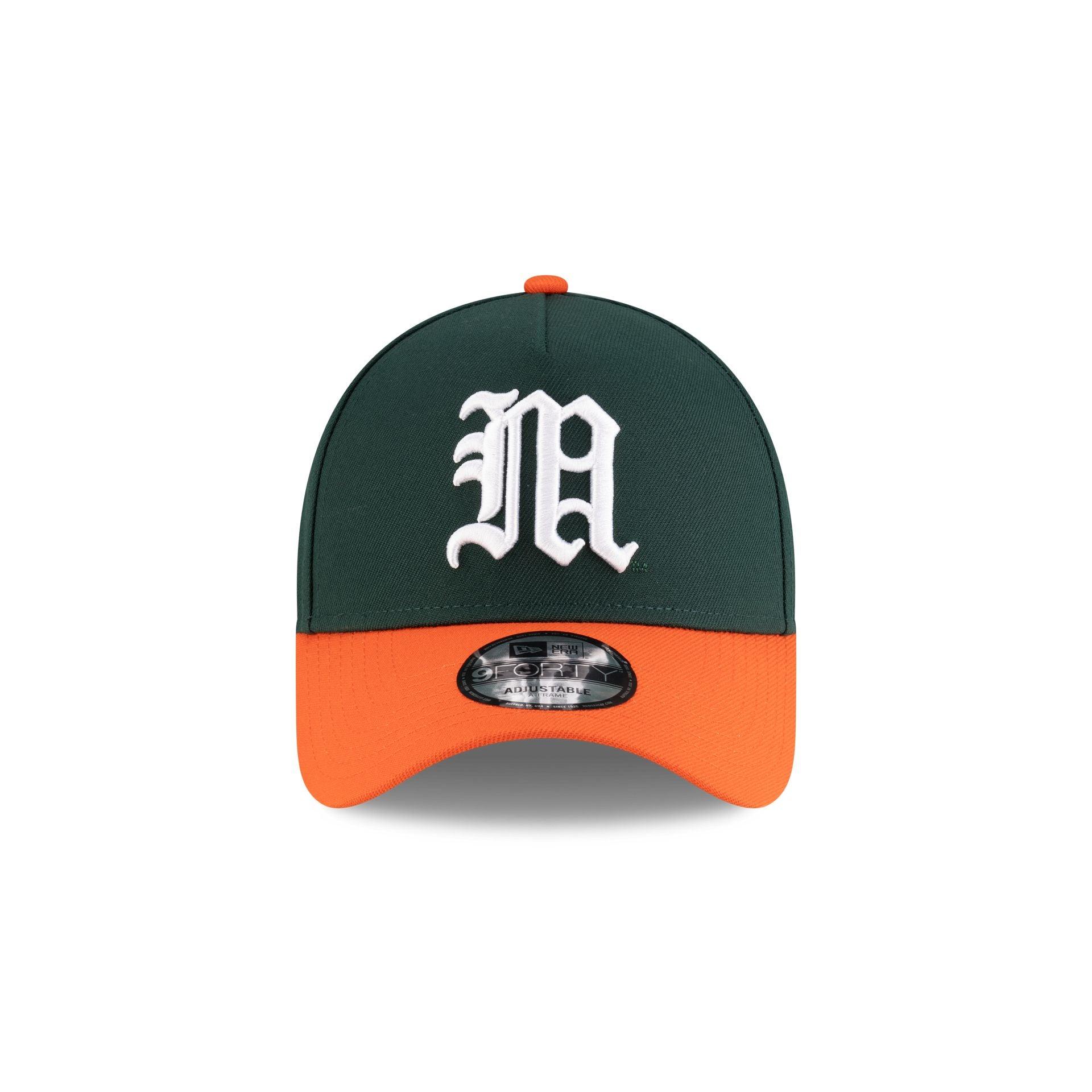 New Era x adidas Miami Hurricanes Black 9FORTY A-Frame Snapback Hat Male Product Image