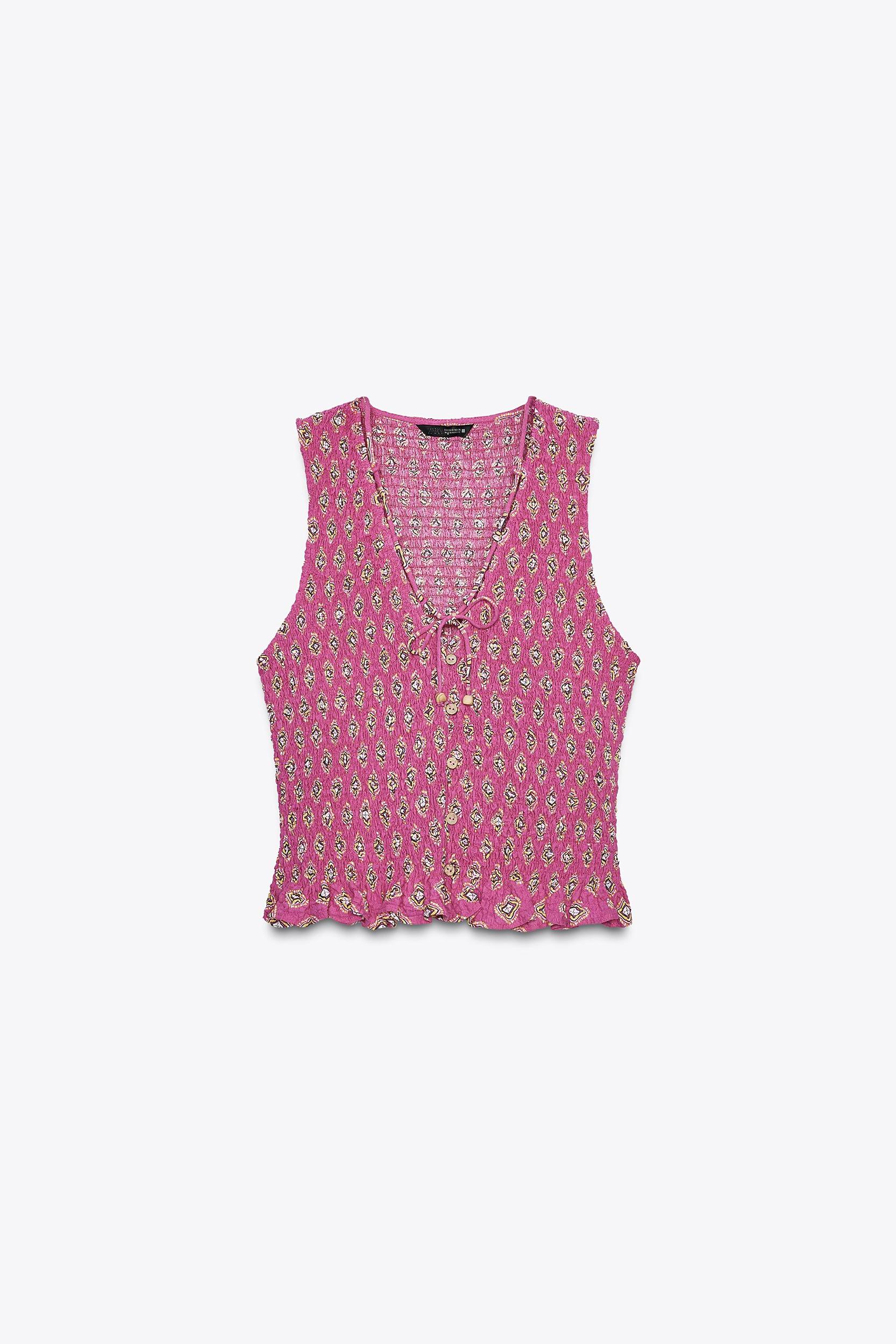 SMOCKED PRINT TOP Product Image