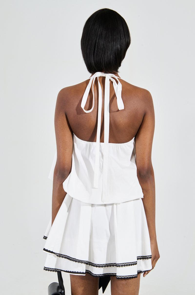 MIA POPLIN MINI DRESS WITH BOW Product Image