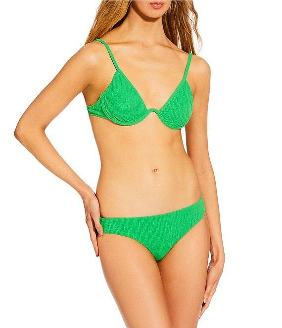 GB Solid Scrunchie Textured Classic Hipster Swim Bottom Product Image