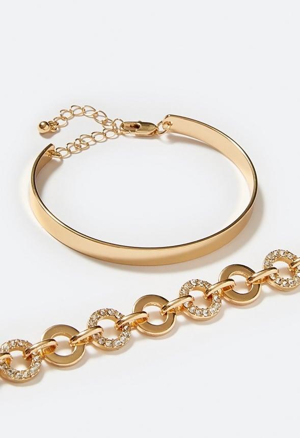 Ada Clean Bangle And Pave Ring Bracelet Set Product Image