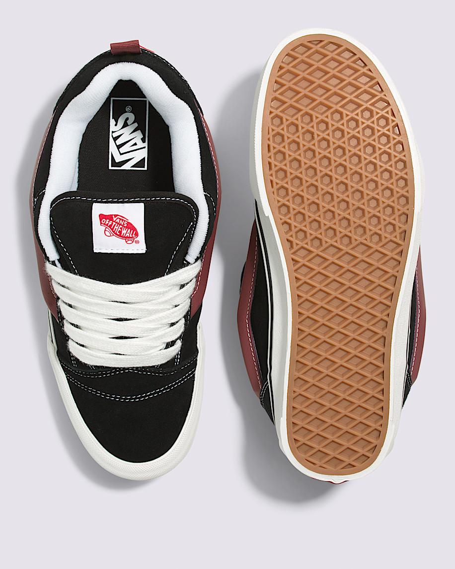 Knu Skool Suede Shoe in Black / Port Red| Vans US Product Image