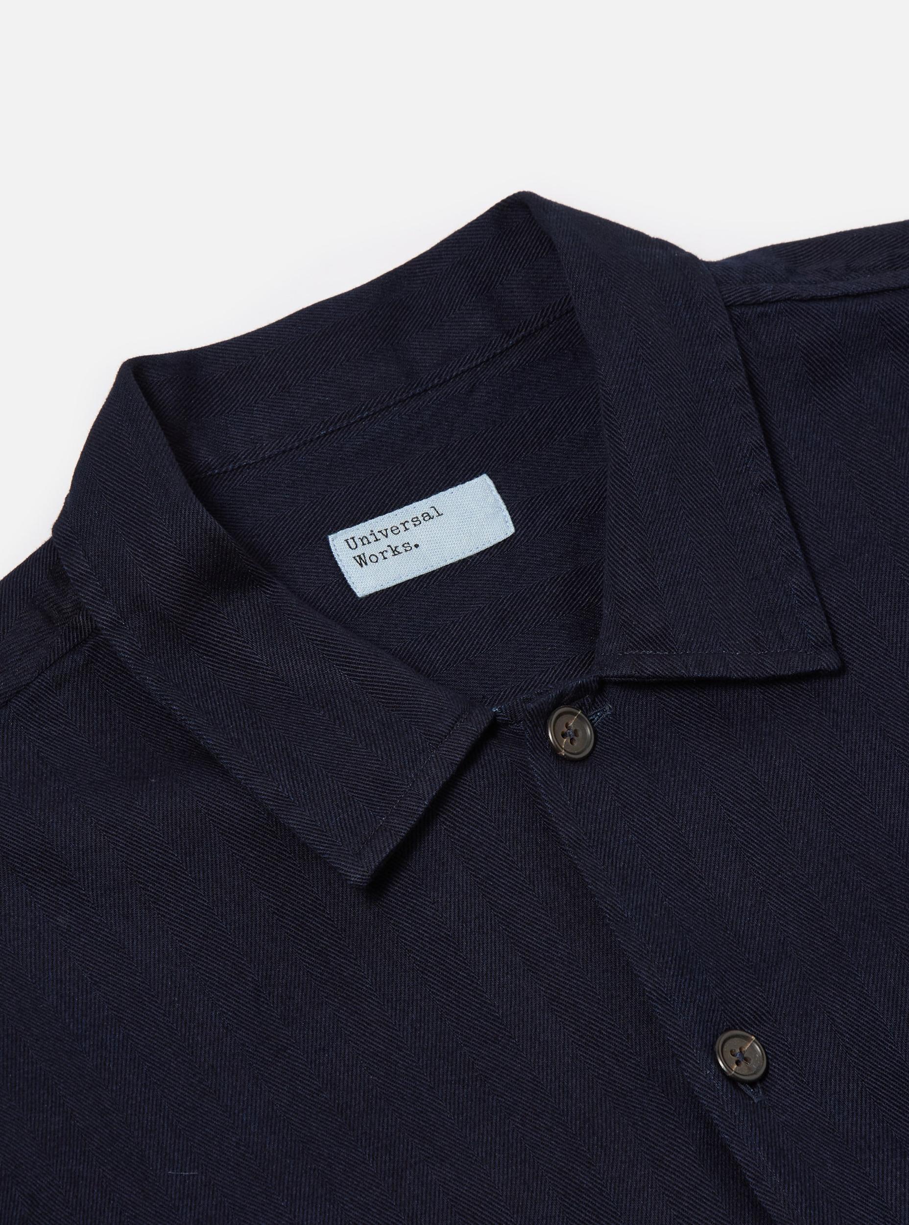 Indigo Herringbone Denim L/S Utility Shirt Product Image