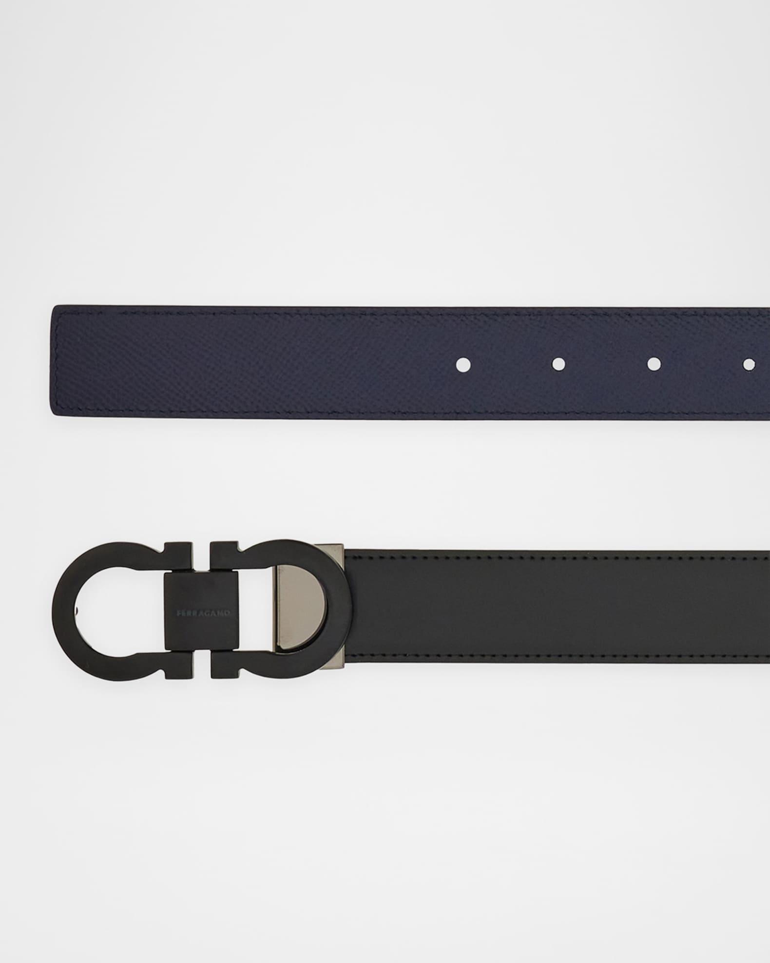 Mens Gancini-Buckle Double Adjustable Leather Belt Product Image