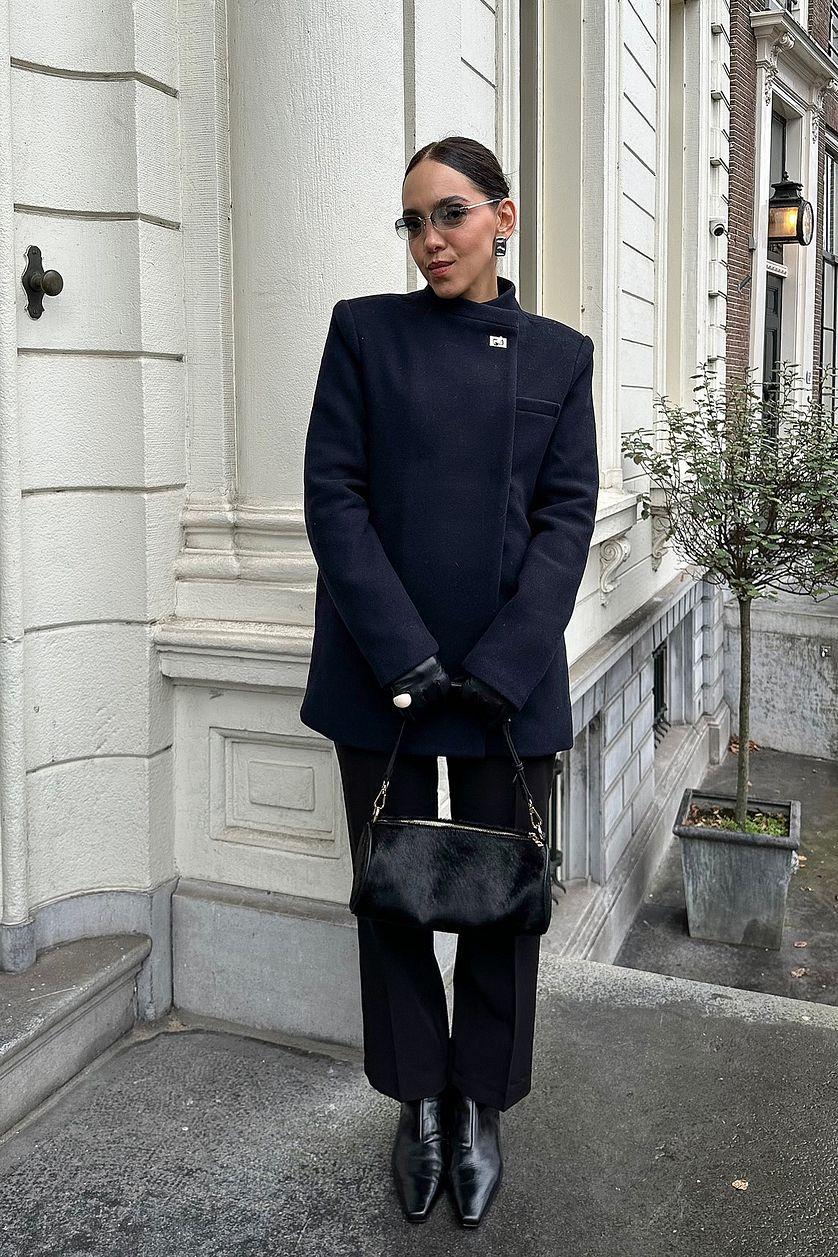 Wool Blend Buckle Detail Jacket Product Image