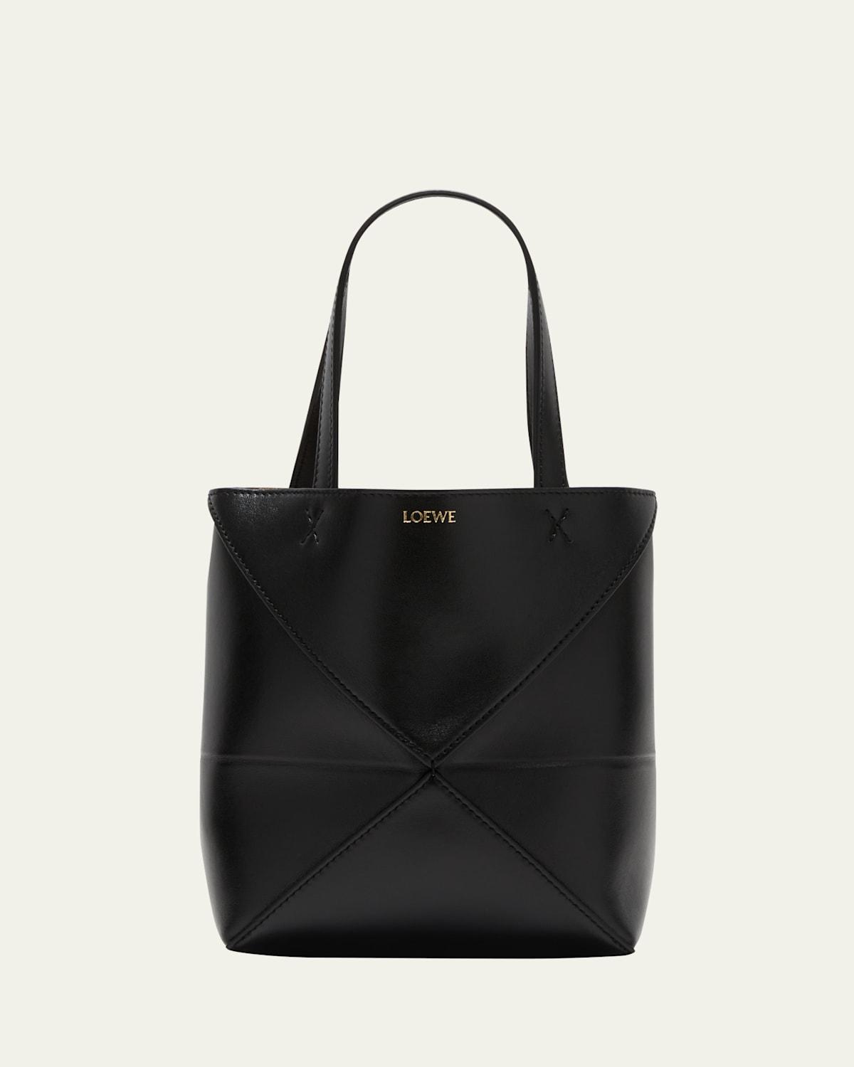 Puzzle Fold Mini Tote Bag in Shiny Leather Product Image
