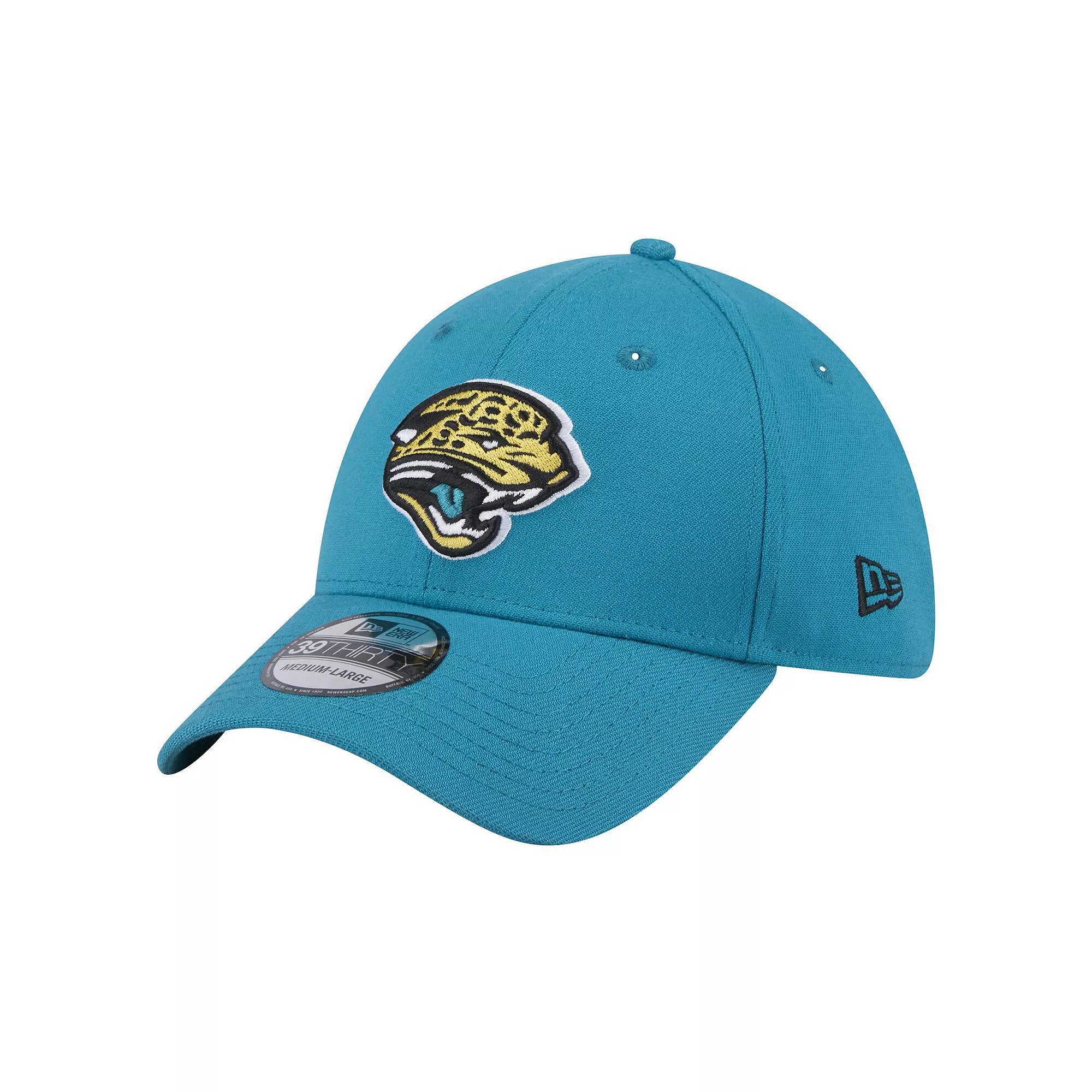 Men's New Era Teal Jacksonville Jaguars Throwback Logo Standard 39THIRTY Flex Hat,  Product Image