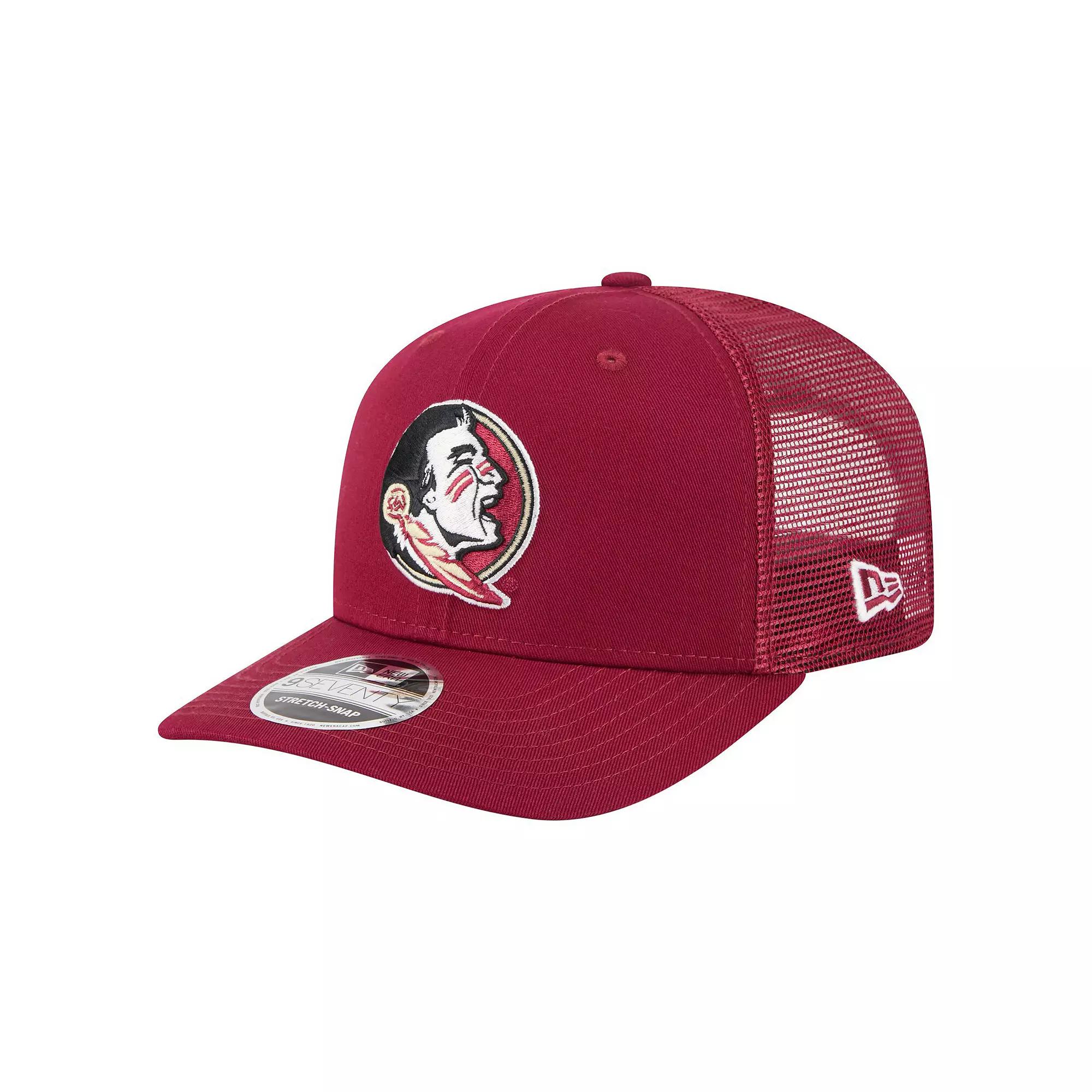 Men's New Era Garnet Florida State Seminoles Primary 9SEVENTY Trucker Stretch-Snap Hat, Red Product Image