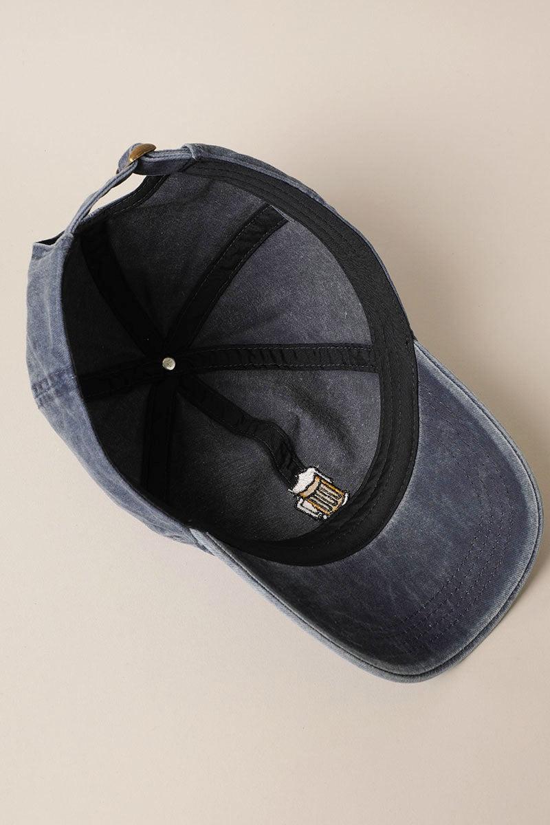 Beer Embroidered Cotton Baseball Cap Product Image