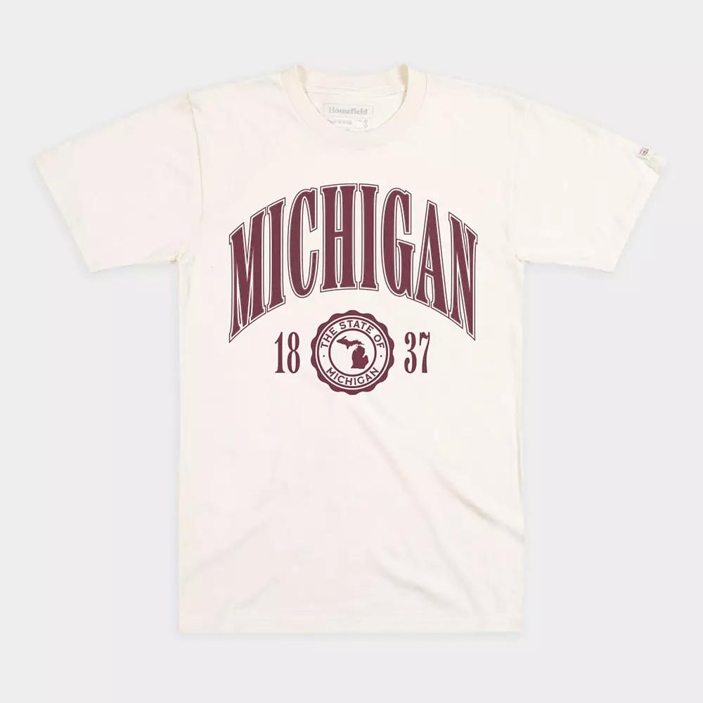 Men's Homefield Michigan Est. 1837 Graphic Tee, Size: Small, Ivory Product Image