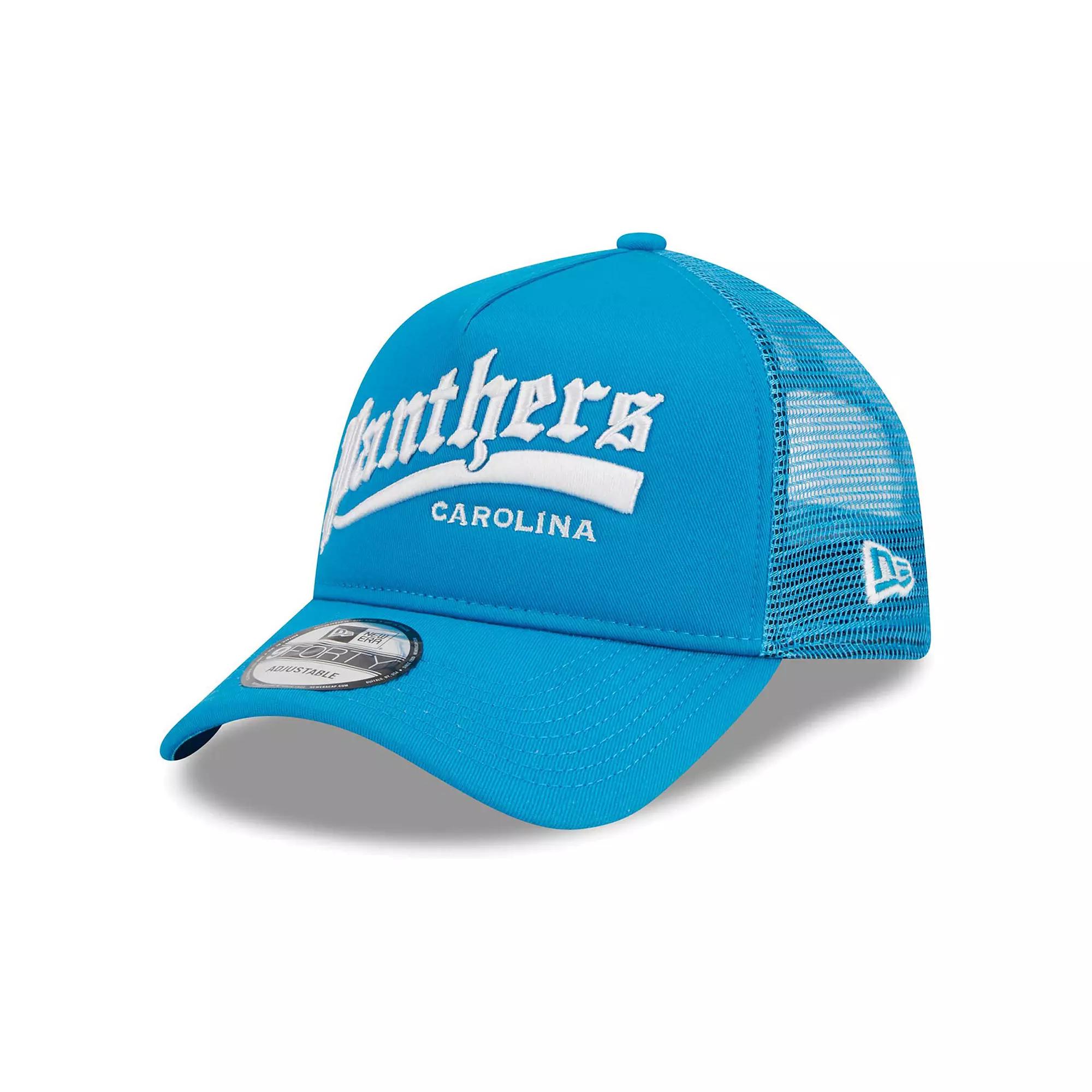 Men's New Era Blue Carolina Panthers Caliber Trucker 9FORTY Adjustable Hat Product Image