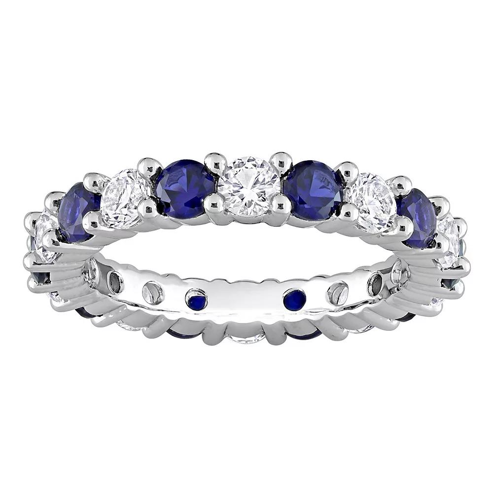 Stella Grace Sterling Silver Lab-Created Blue & White Sapphire Eternity Ring, Women's,  Product Image