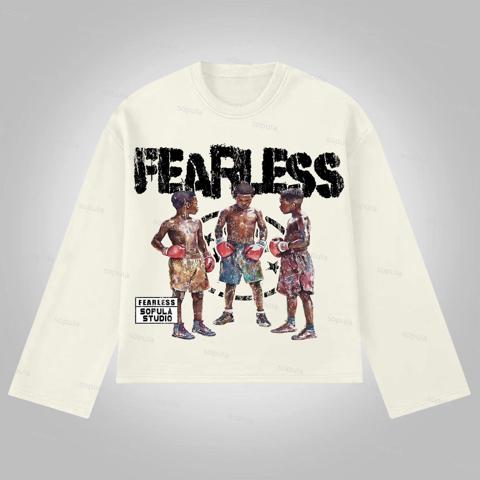 Sopula Studio Boxer Fearless Graphic Print Cotton Long Sleeve T-Shirt Product Image