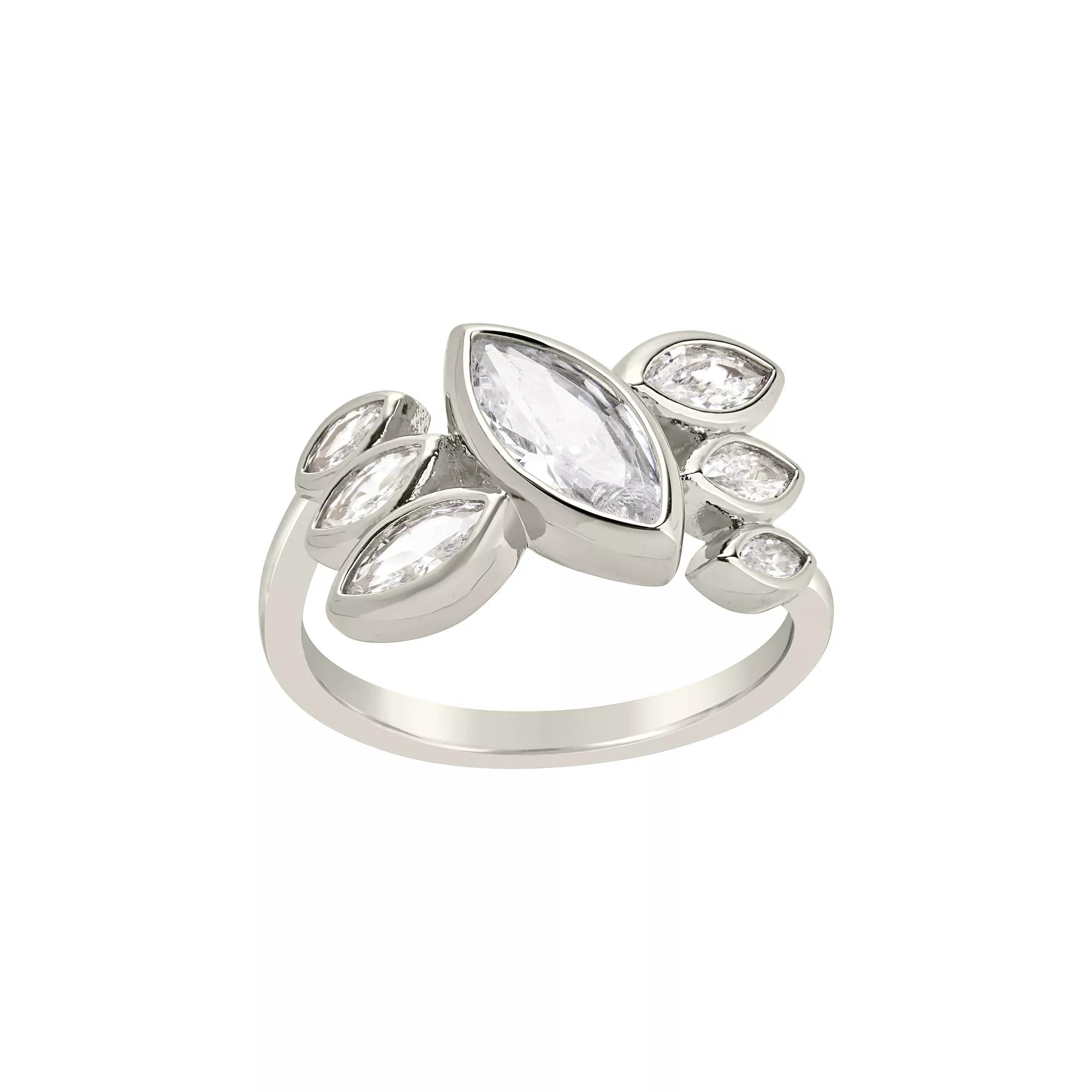 MC Collective Cubic Zirconia Cluster Ring, Women's, Size: 6, Gold Tone Product Image