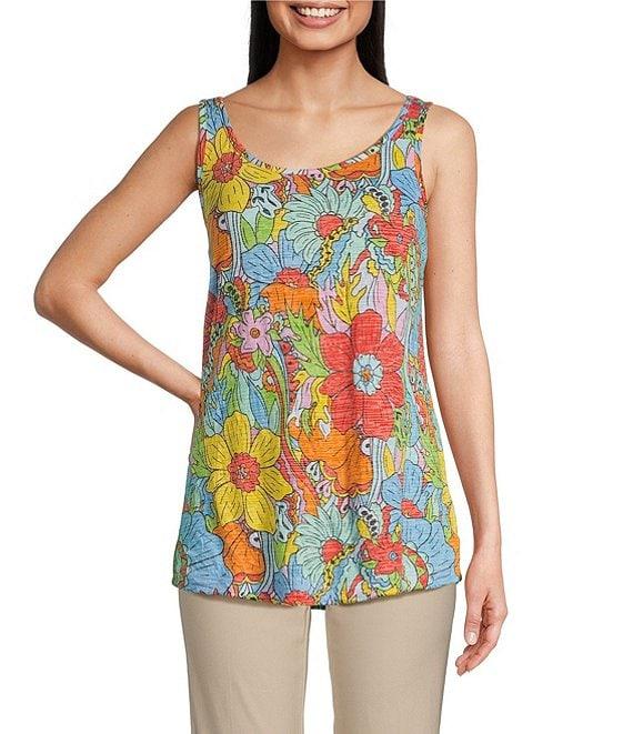 Ali Miles Floral Multi Print Button Front Tank Set Product Image