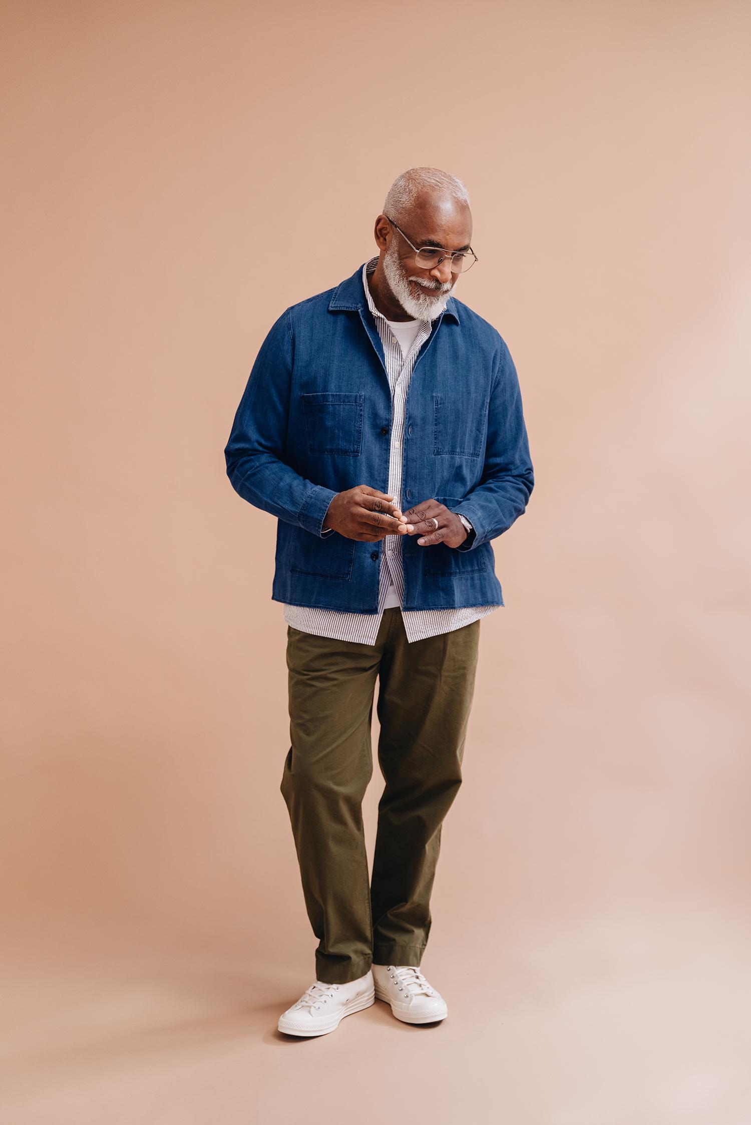 Indigo Herringbone Atelier Overshirt Product Image