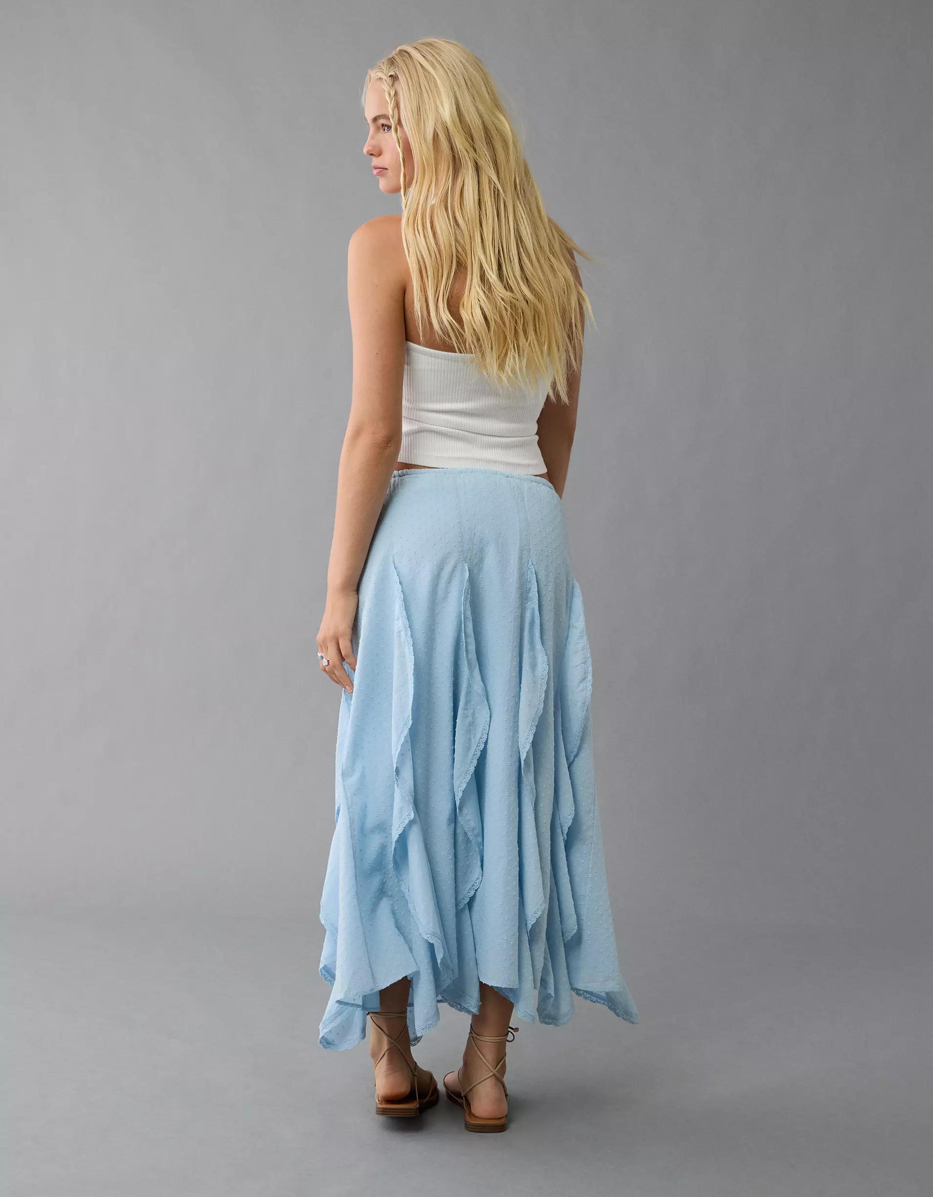 AE High-Waisted Cascade Ruffle Maxi Skirt Product Image
