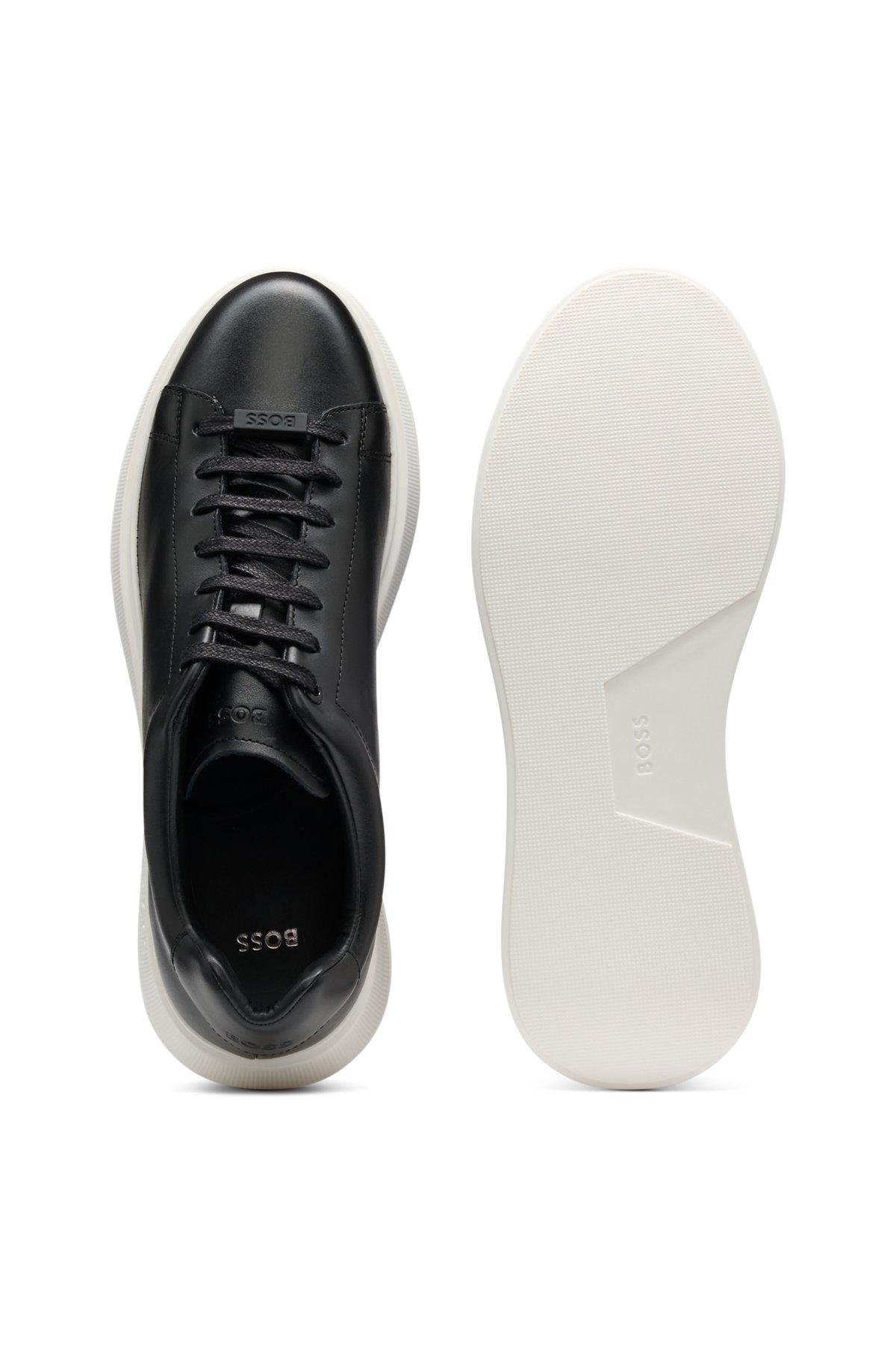 Leather sneakers with rubber outsole Product Image