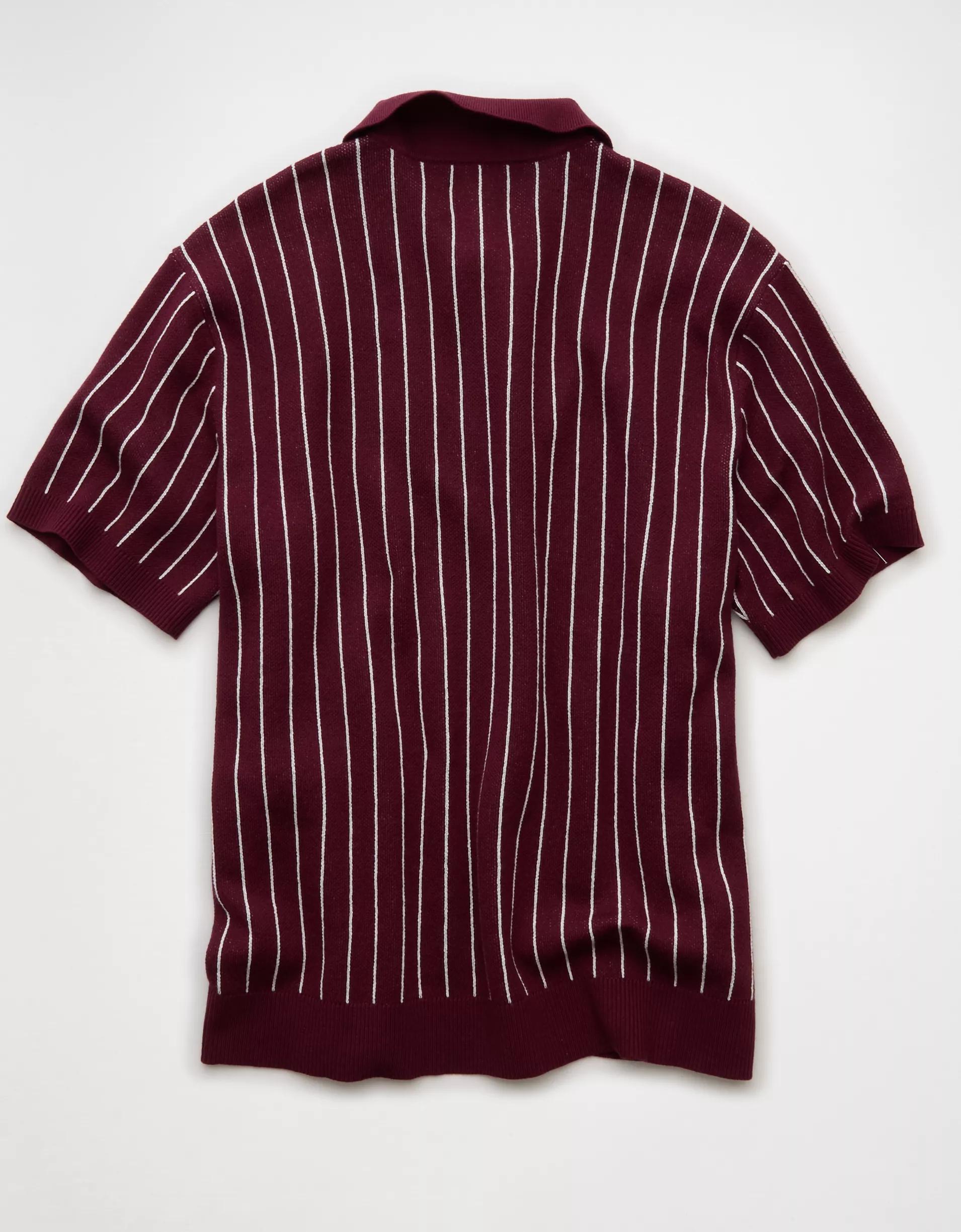 AE Weekend Striped Sweater Polo Shirt Product Image