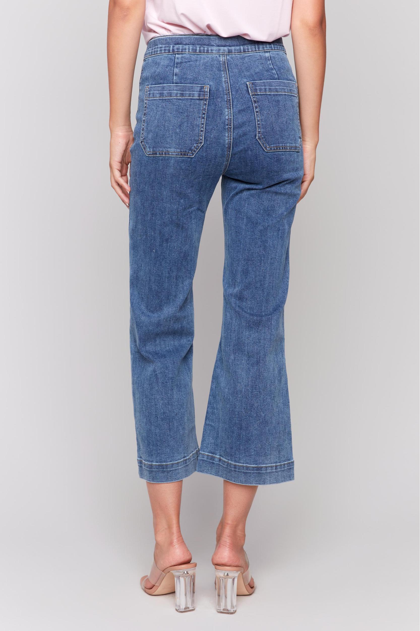 Pull On Flare Pant with Front Button Product Image