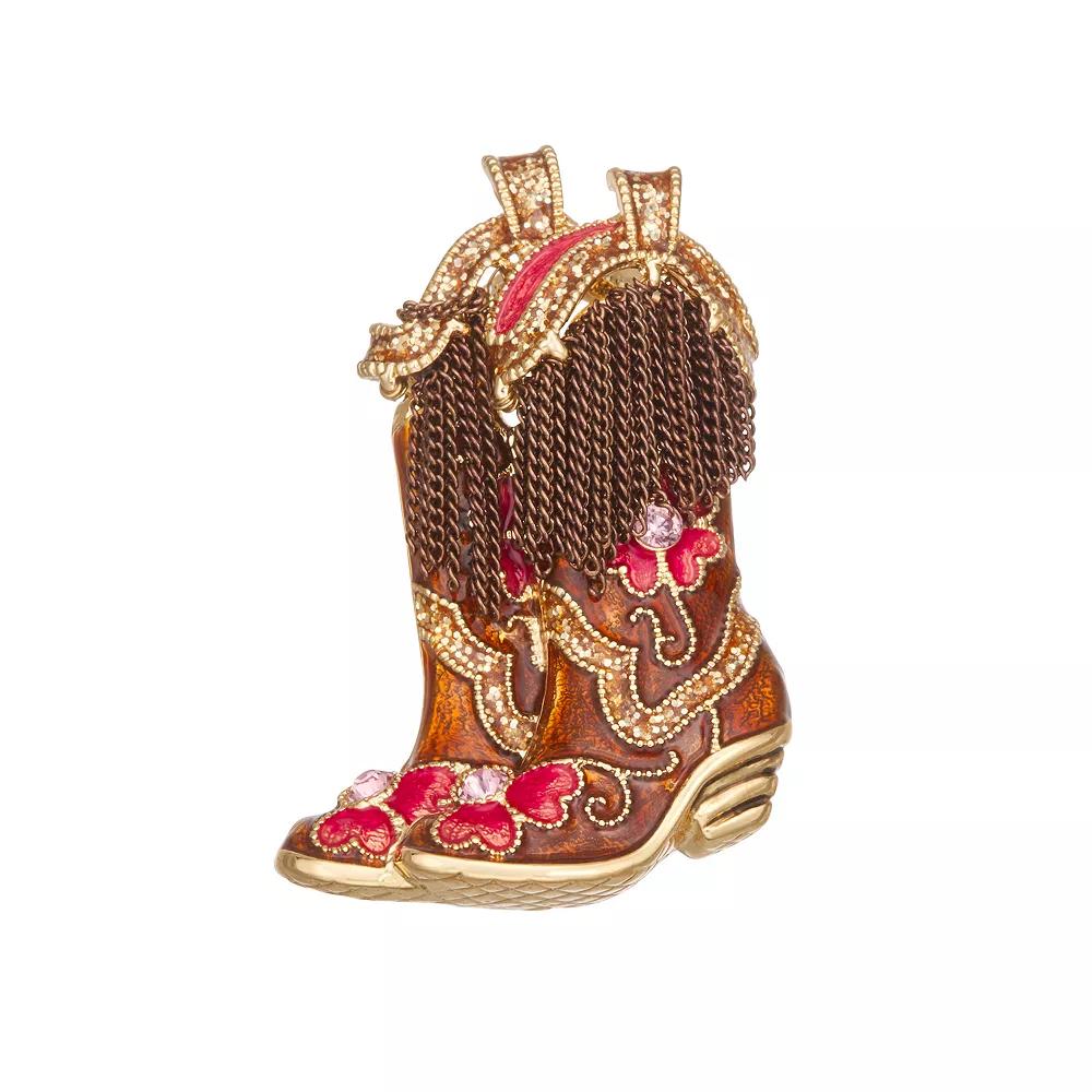 Napier Gold Tone Cowboy Boots Pin, Women's, Multi Product Image