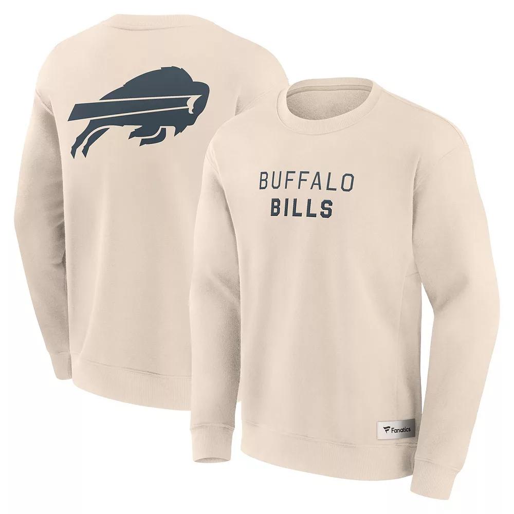 Men's Fanatics Cream Buffalo Bills Elements Future Ground Lettering Pullover Sweatshirt, Size: 2XL, Beige Product Image