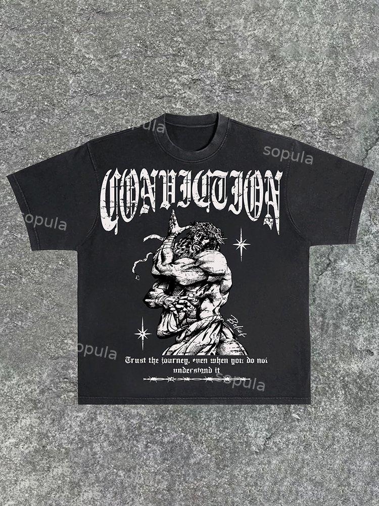 Sopula Vintage Conviction Print Washed T-Shirt Product Image