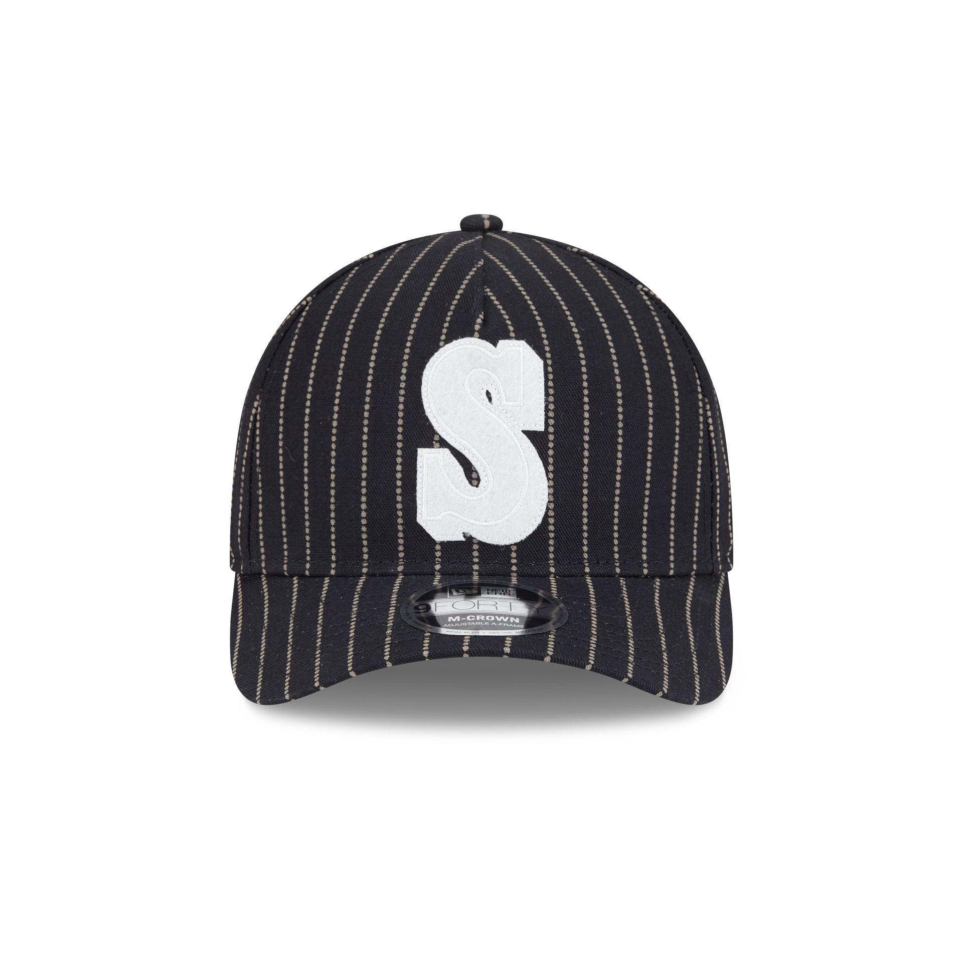 Seattle Mariners Dotted Pinstripe 9FORTY M-Crown A-Frame Adjustable Hat Male Product Image