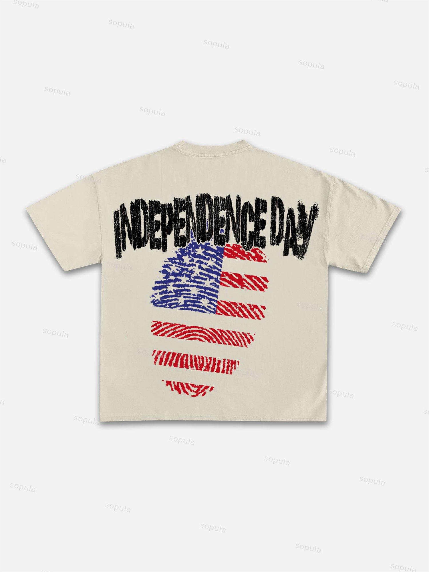 Men's Rich Street Portrait Rap Graphic Cotton T-shirt Product Image