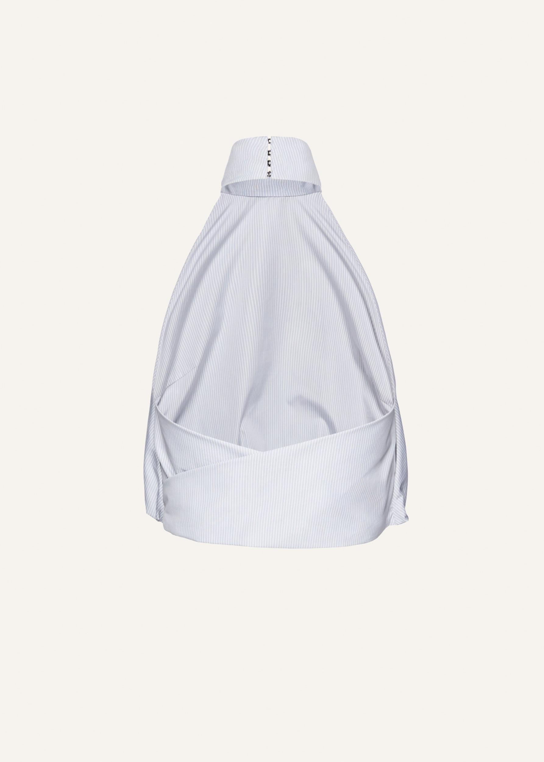 Handkerchief top in grey stripes Product Image