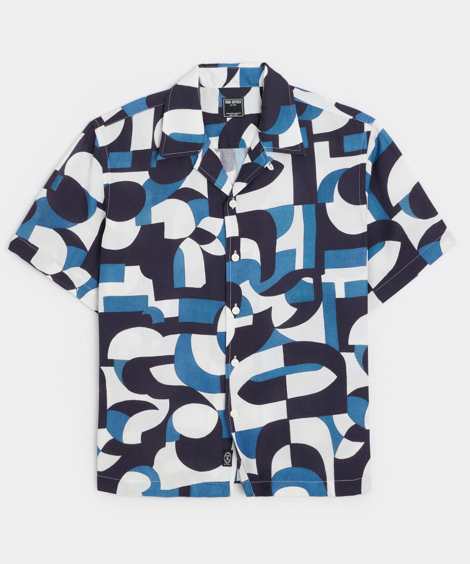 Cropped Rayon Camp Collar Shirt Product Image