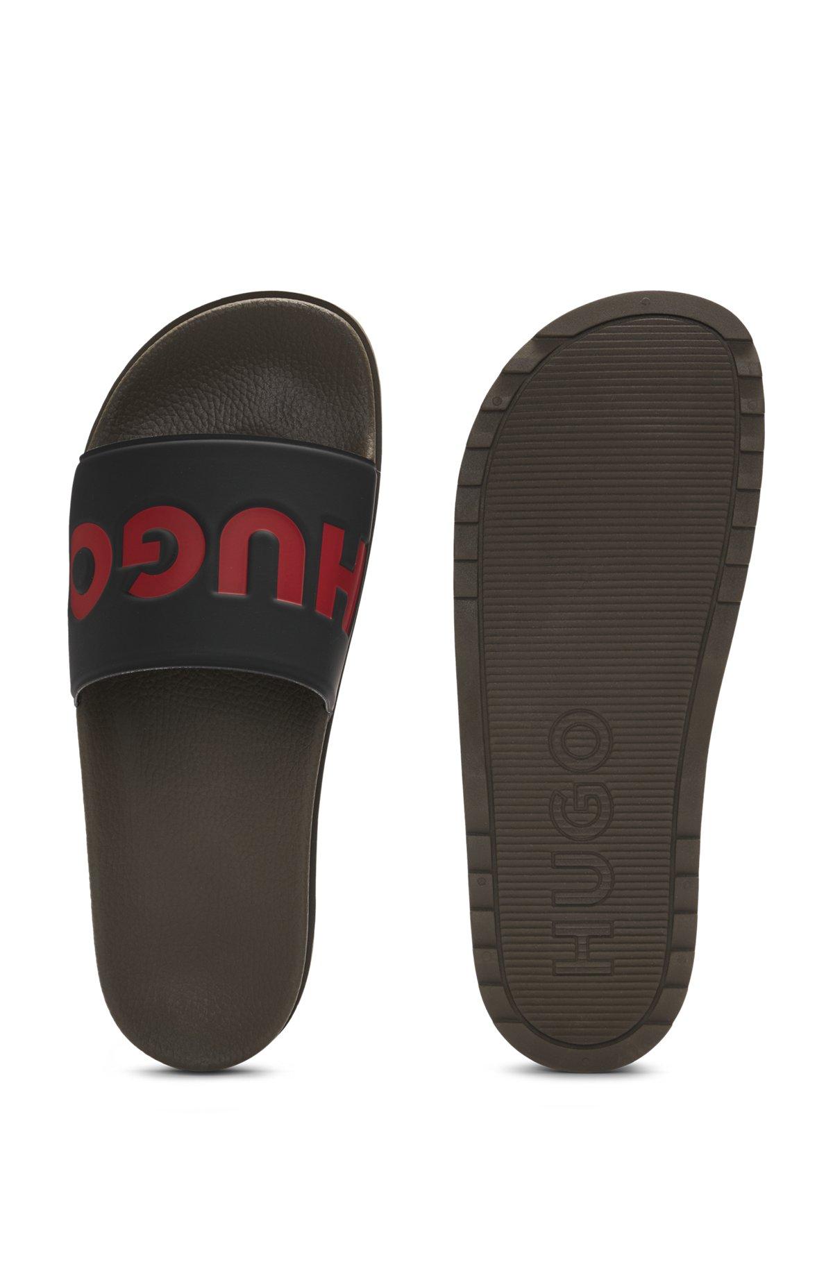 HUGO - Slides with logo strap - Light Green Product Image