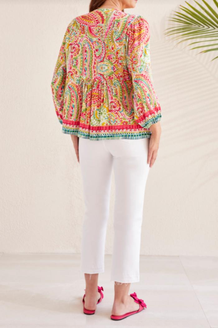 3/4 Sleeve Peplum Blouse Product Image