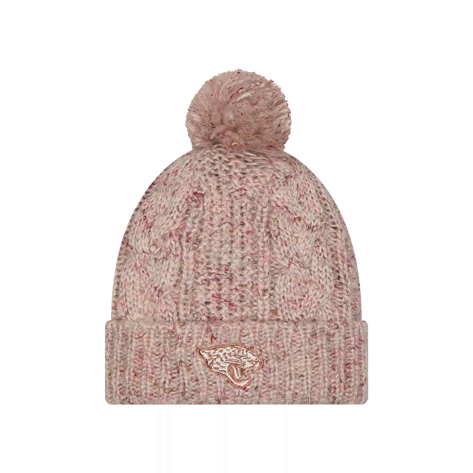 Women's New Era Stone Jacksonville Jaguars Trendy Tone Cuffed Knit Hat with Pom, Team Product Image