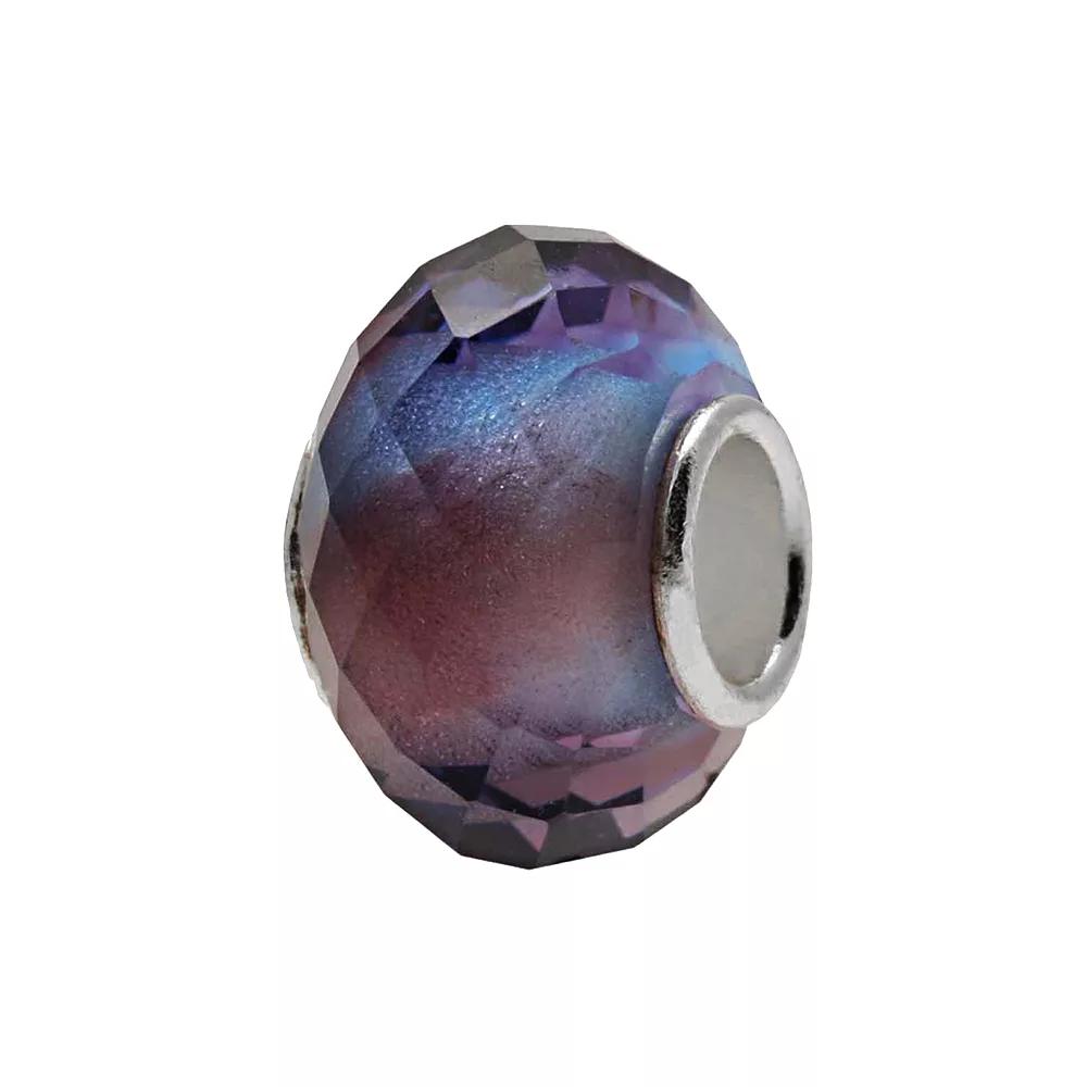 Individuality Beads Sterling Silver Multifaceted Glass Bead, Women's, Purple Blue Product Image