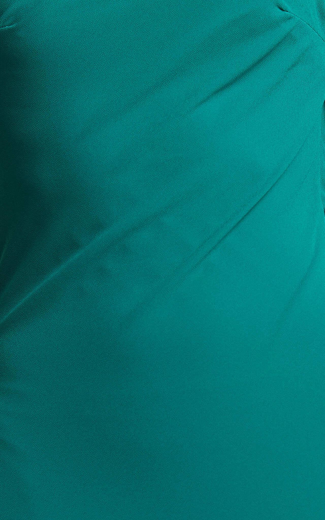 Laurelle Maxi Dress - Strapless Straight Neck Tie Back Cowl Slip in Jade Green Product Image