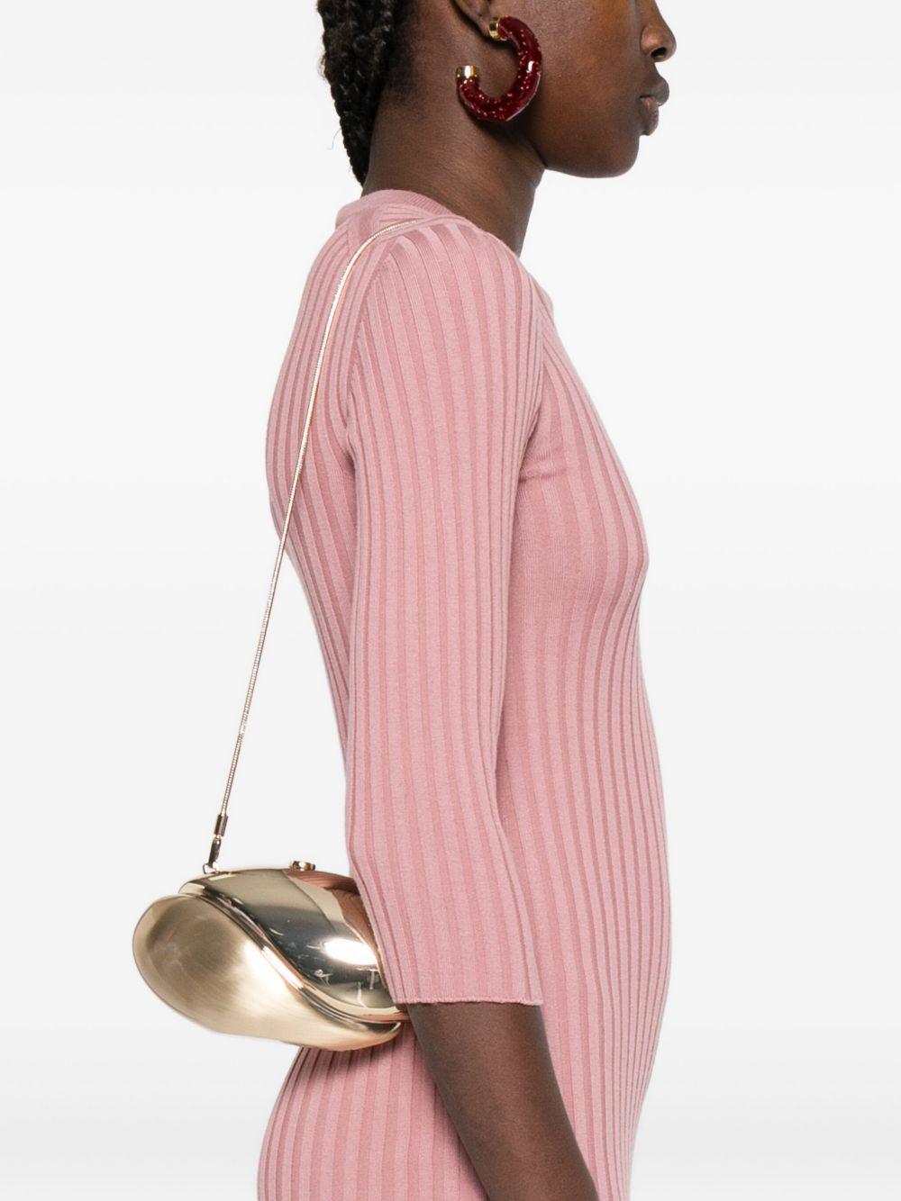 Ameera metallic-effect oval clutch Product Image