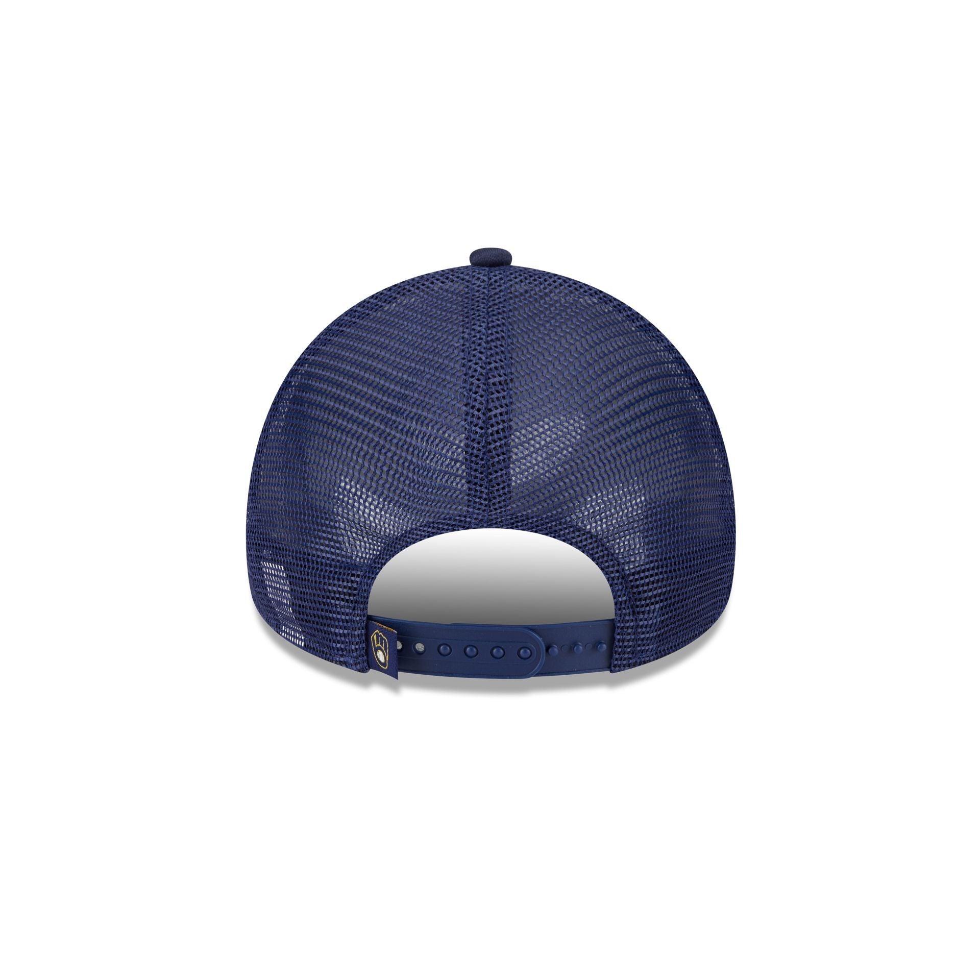 Milwaukee Brewers Distressed 9FORTY A-Frame Trucker Hat Male Product Image