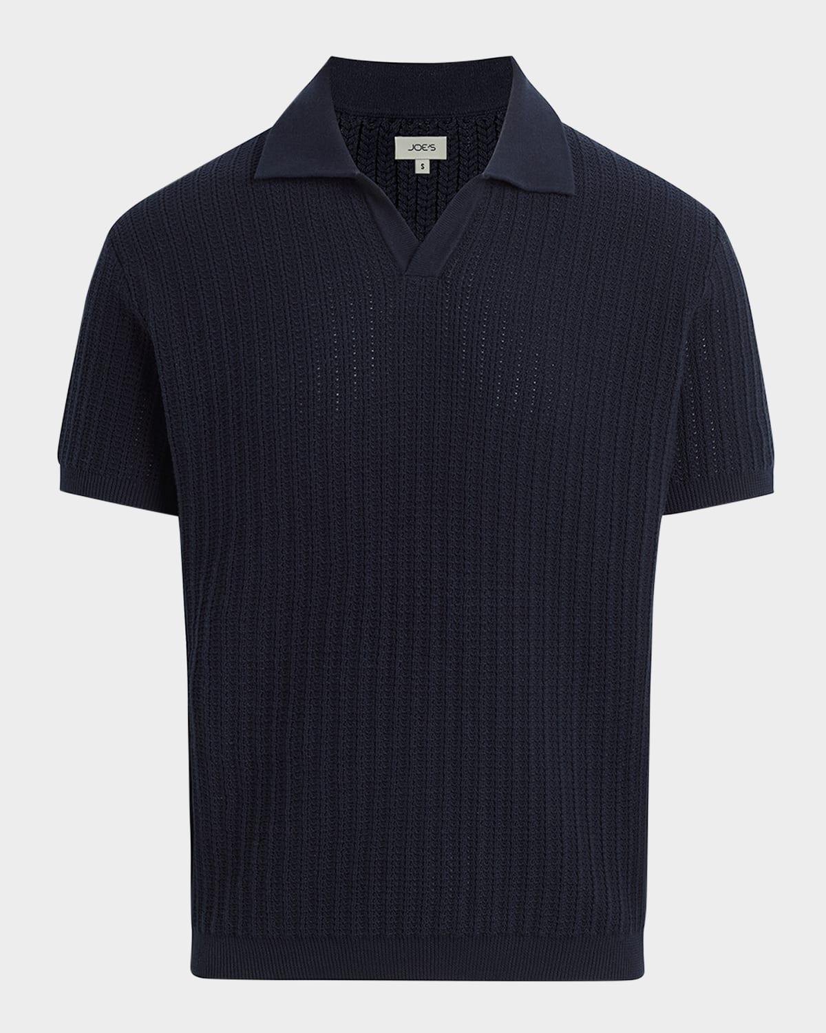 Men's Textured Polo Sweater Product Image