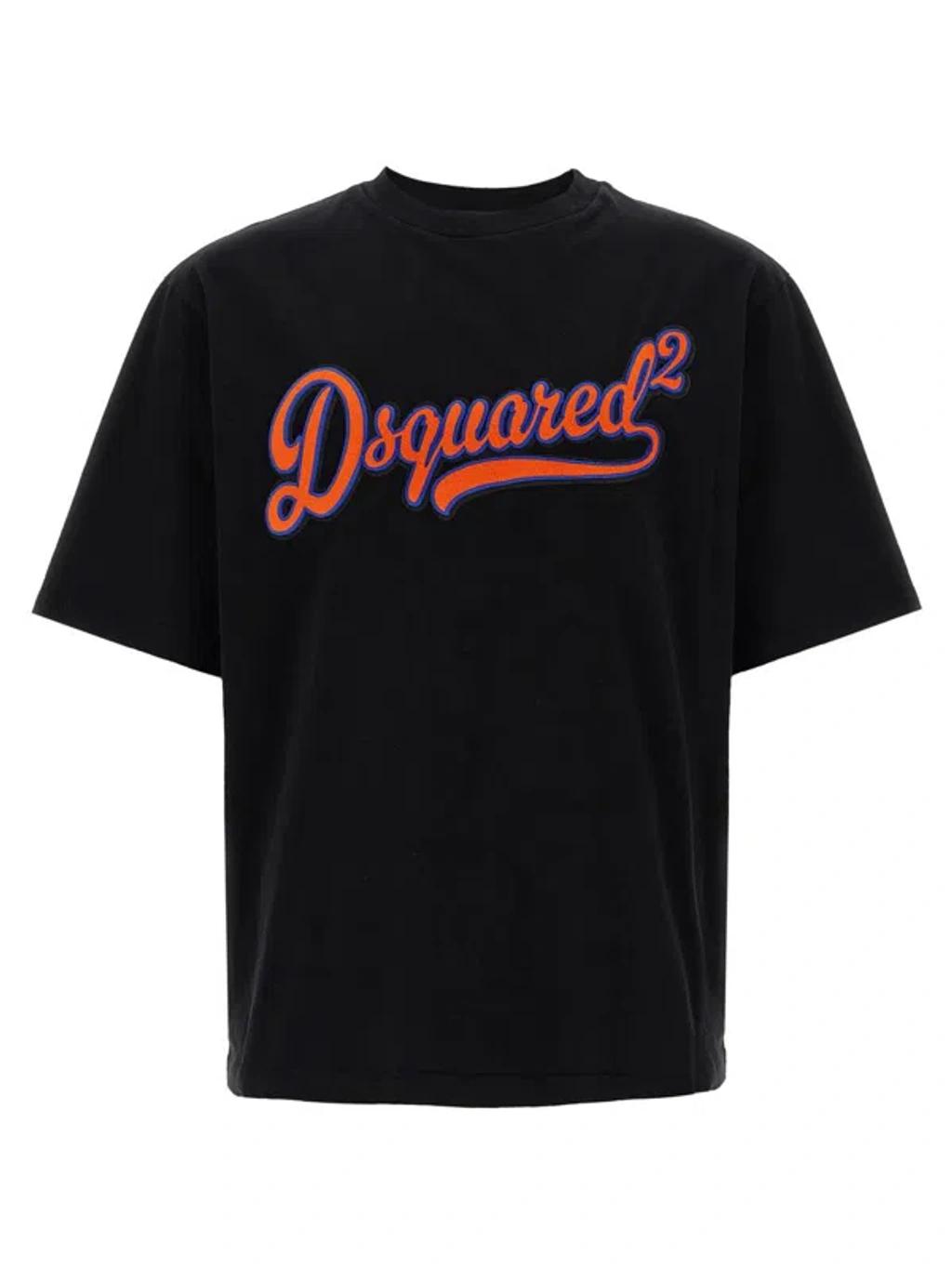 DSQUARED2 Loose Fit Cotton Logo T-shirt In Black Product Image