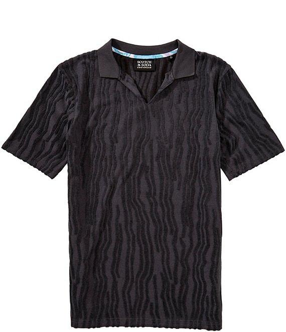 Scotch & Soda Jacquard Short Sleeve Woven Camp Shirt Product Image