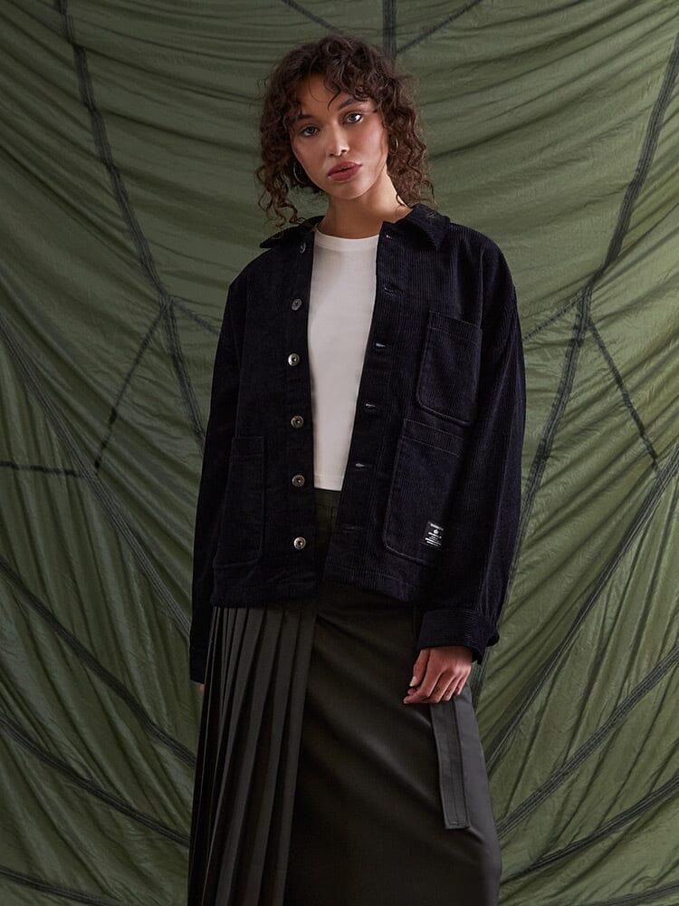 WOMEN'S CORDUROY CHORE COAT - BLACK / M Product Image