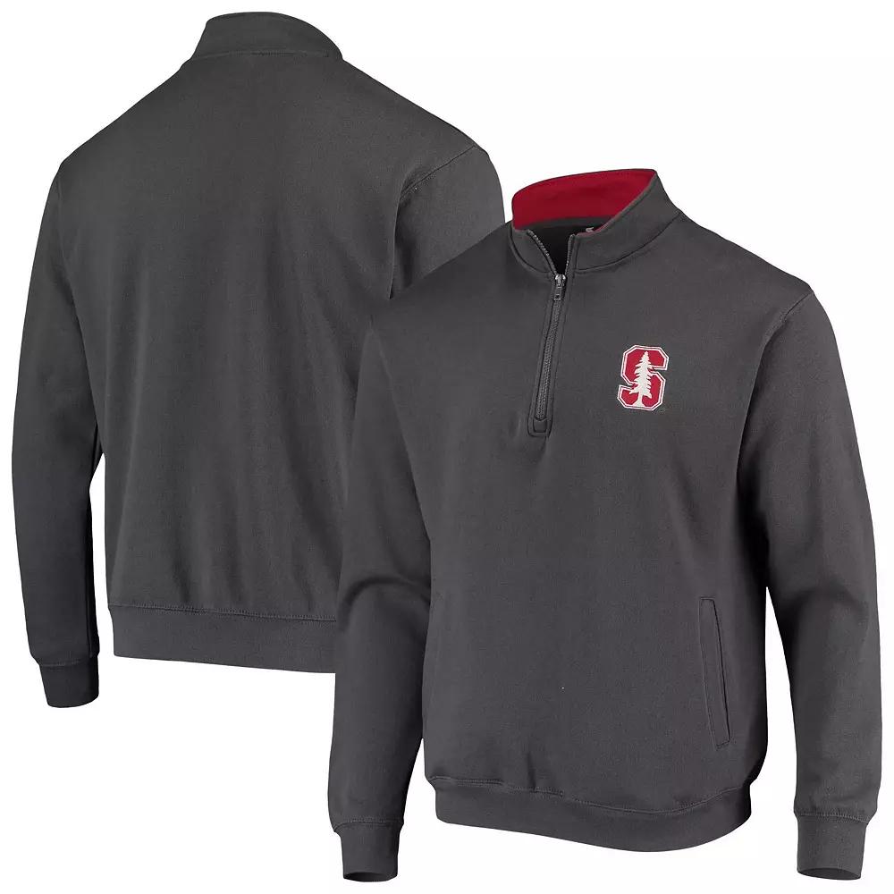 Men's Colosseum Charcoal Stanford Cardinal Tortugas Logo Quarter-Zip Jacket,  Product Image