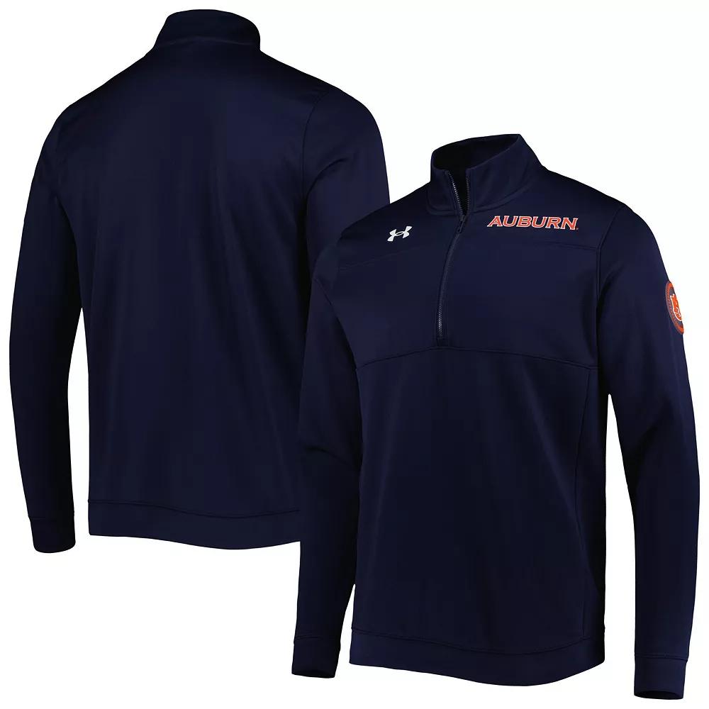Men's Under Armour Navy Auburn Tigers Universal Mock Neck Half-Zip Jacket, Size: Small, Blue Product Image
