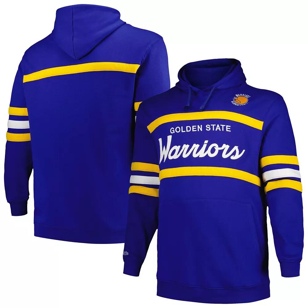 Men's Mitchell & Ness Royal Golden State Warriors Big & Tall Hardwood Classics Head Coach Pullover Hoodie, Size: 2XLT, Blue Product Image
