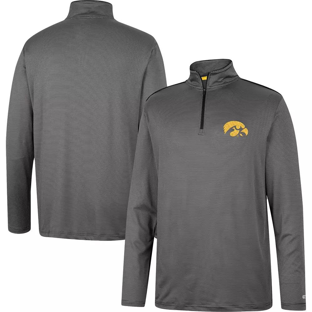 Men's Colosseum Charcoal Iowa Hawkeyes Logo Quarter-Zip Windshirt,  Product Image