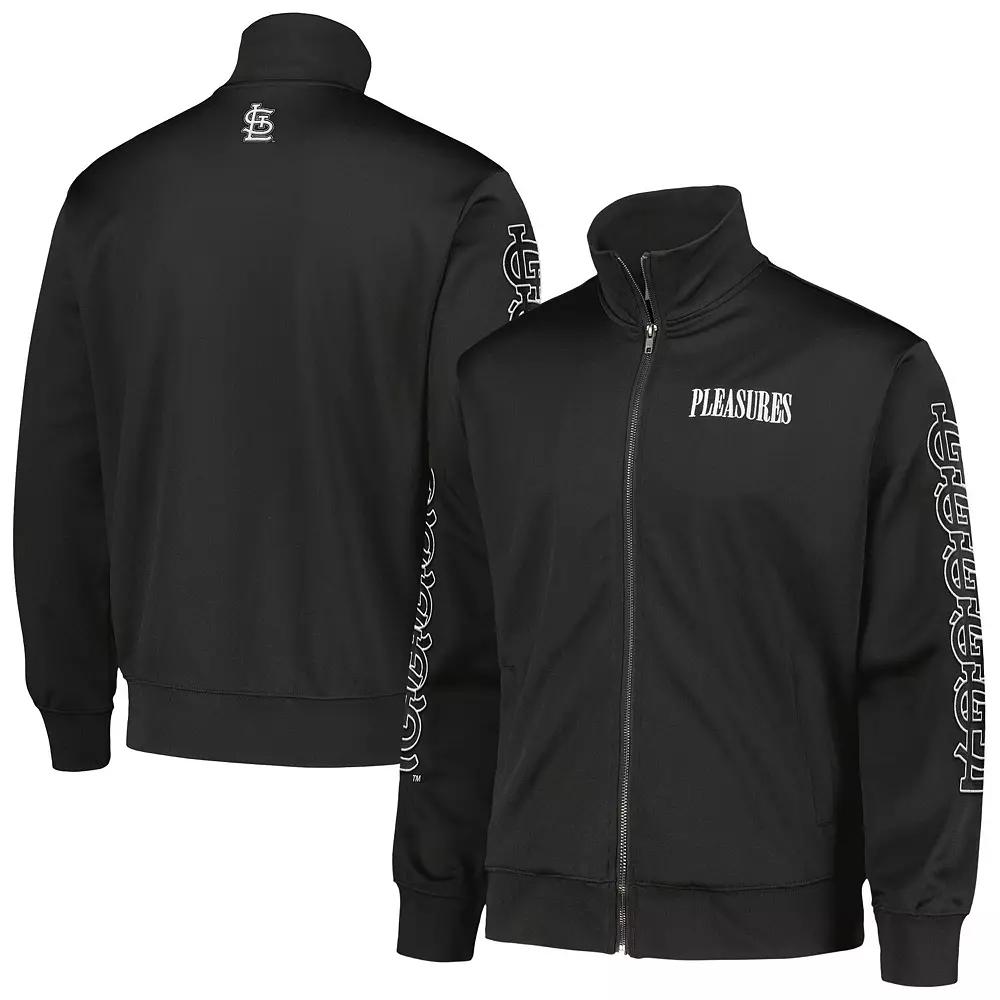 Men's PLEASURES Black Baltimore Orioles Pitcher Full-Zip Track Jacket,  Product Image